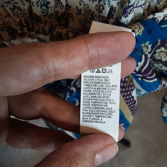 Lucky Brand Women’s Tunic Sheer Buttons Lightweight Peasant Floral - Picture 11 of 11